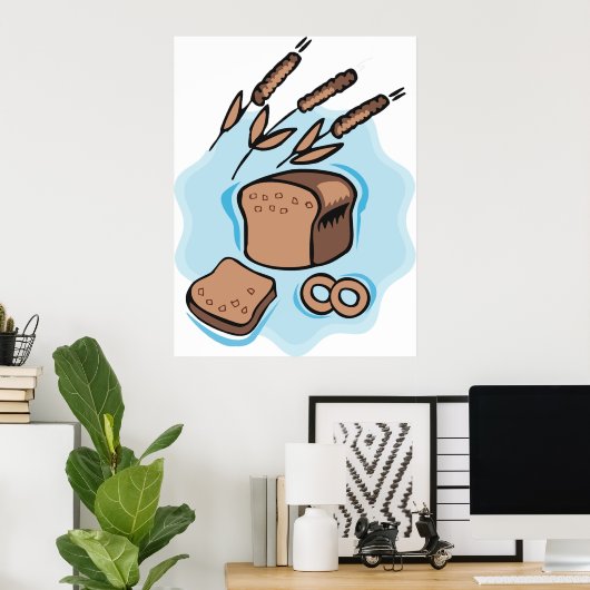 Poster Pain de grain entier rustique Alimentation agricol (Bureau à domicile)