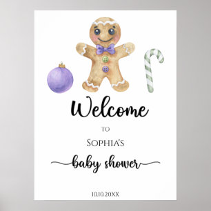 Poster Pain d'épice homme baby shower carton mousse