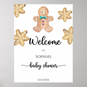 Poster Pain d'épice homme baby shower carton mousse