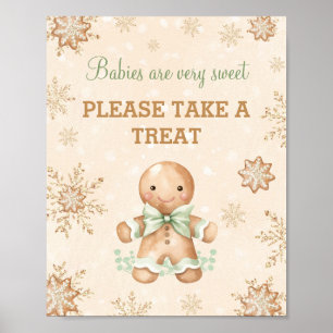 Poster Pain d'épices Homme Baby shower de Noël Favoriser 