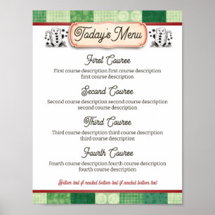 Poster Pain d'épices Menu du dîner de Noël