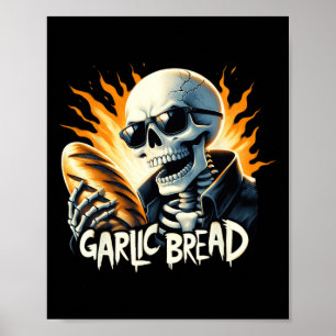 Poster Pain Halloween Squelette Boulangerie Baker Pain Lo