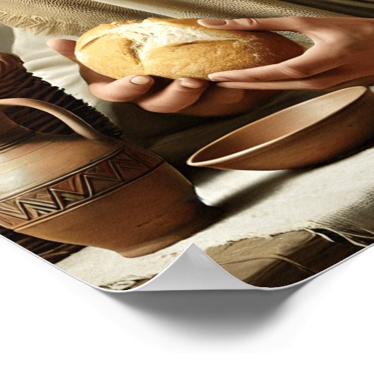 Poster Pain Sacré : Geste d'amour de Jésus (Coin)