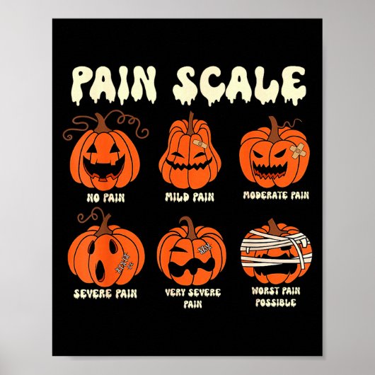 Poster Pain Scale Soky Pumpkin Fall Halloween Trauma Nurs (Devant)