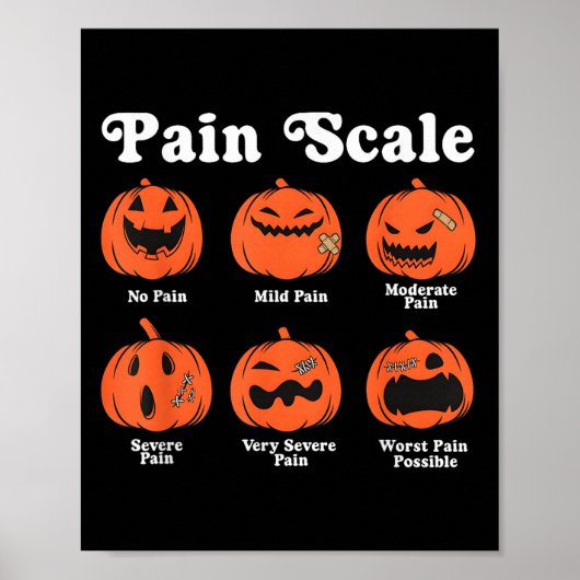Poster Pain Scale Soky Pumpkin Fall Halloween Trauma Nurs (Devant)