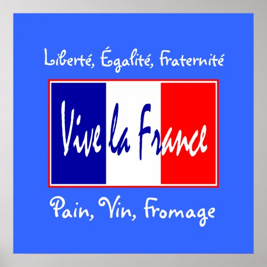 Poster Pain, Vin, Fromage Français Essentials Cuisine (Devant)