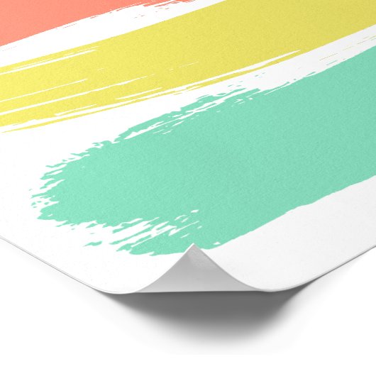 Poster Painé Rayures d'été Sunwashed Neon (Coin)