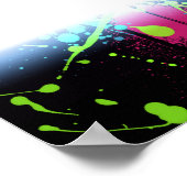 Poster Paint Paint Splatter Neon Anniversaire Bannière (Coin)