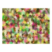 Poster Paint Splatter Automne Couleur Feuilles Abstraits (Devant)
