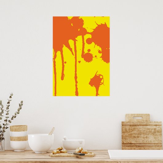 Poster Paint Splatter Orange (Cuisine)