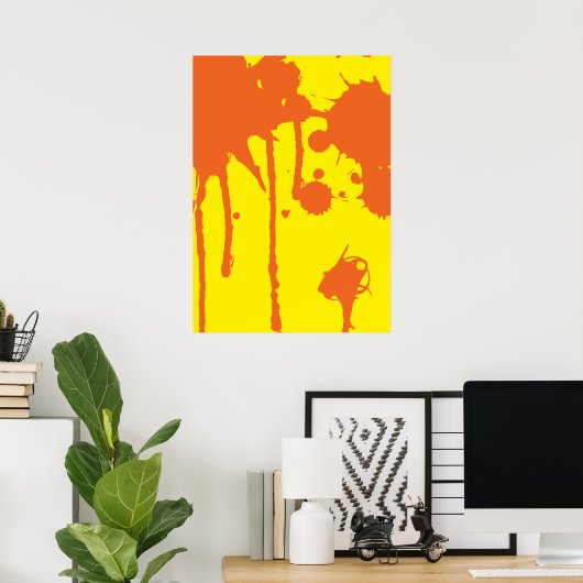 Poster Paint Splatter Orange (Bureau à domicile)