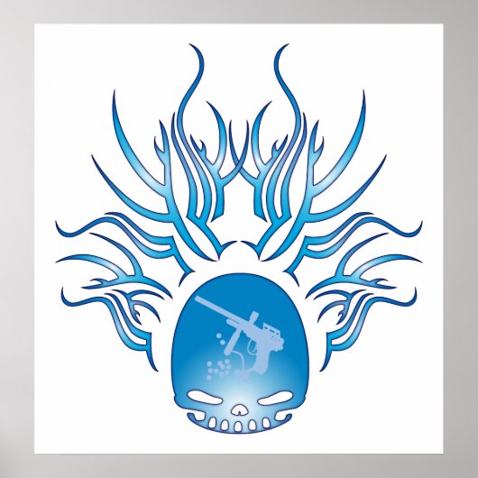 Poster Paintball Crâne (Devant)