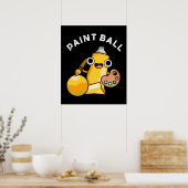 Poster Paintball Funny Paint Pun Dark BG (Cuisine)