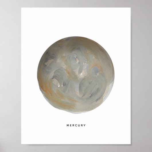 Poster Painted Planet Mercury Art Print (Devant)