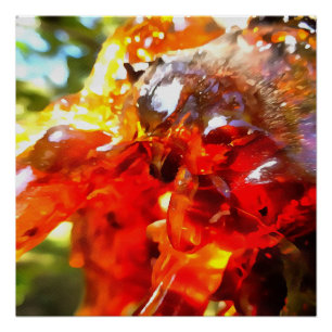 Poster Painti Abstrait Abstrait de l'arbre d'abricot