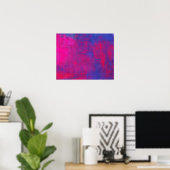 Poster Painting Magenta and Blue Abstract (Bureau à domicile)