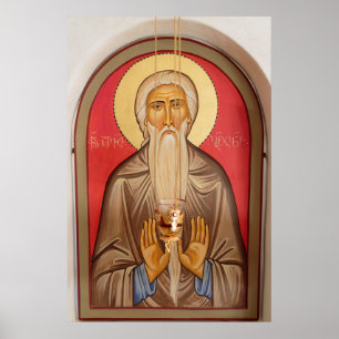 Poster Painting Of An Elderly Saint