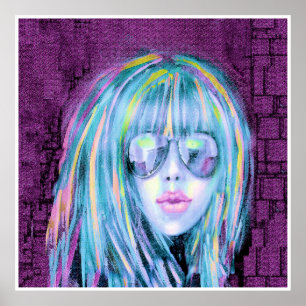 Poster Painting of Contemporary Young Woman 2