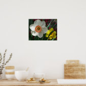 Poster Pair of Daffodils Pink and Yellow Spring Flowers (Cuisine)