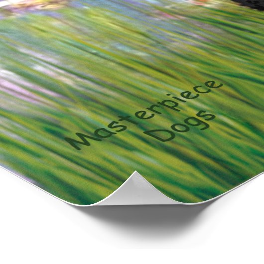 Poster Paire de caniche (Noir + Blanc) - Lys 2 (Coin)