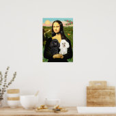 Poster Paire de Caniches (Noir + Blanc) - Mona Lisa (Cuisine)