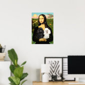 Poster Paire de Caniches (Noir + Blanc) - Mona Lisa (Bureau à domicile)