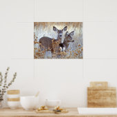Poster Paire de cerfs de Mule sauvage | Californie (Cuisine)
