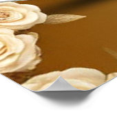 Poster Paire de cygnes dorés Mariage Rose Luxe Fond 🦢 (Coin)