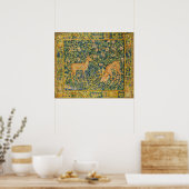Poster PAIRE DE DAIMS, FLEURS DE FANTASIE GOTHIQUE, Vert (Cuisine)