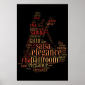 Poster Paire de danse en tant que mots conception de nuag (Devant)