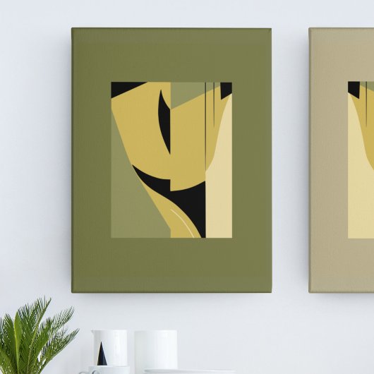 Poster Paire de formes Abstraites modernes en tons de ter