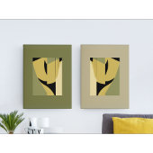 Poster Paire de formes Abstraites modernes en tons de ter