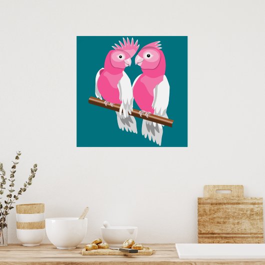 Poster Paire de Galahs (Cuisine)