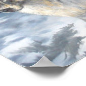 Poster Paire de loup de l'Alaska pendant l'affiche hivern (Coin)