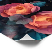 Poster Paire de Peacocks dans un jardin coloré (Coin)