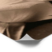 Poster Paire Fleur Rosebud À Sepia Brown (Coin)