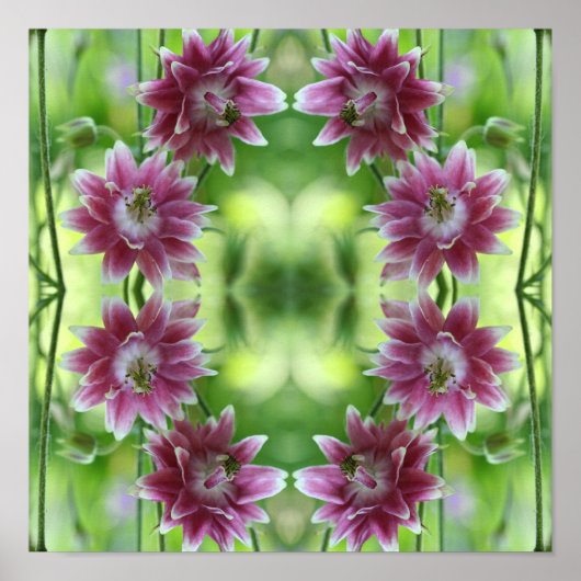 Poster Paire Rouge Et Blanc Fleur Art Abstrait (Devant)