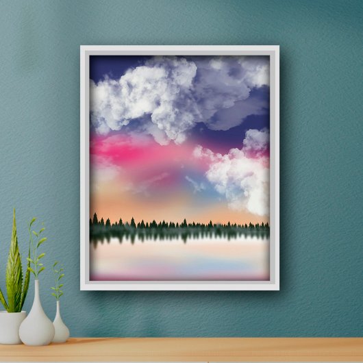 Poster Paisible Pink Sky Bali Paysage Pittoresque