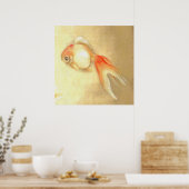 Poster Paisible poisson rouge japonais (Cuisine)