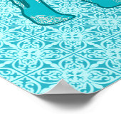 Poster Paisley - bleu turquoise et aqua (Coin)