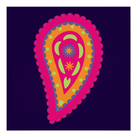Poster Paisley coloré (Devant)