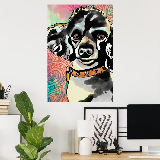 Poster Paisley de caniche (Bureau à domicile)