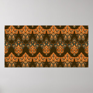 Poster Paisley floral motif sans soudure. Illustration vi