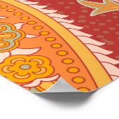 Poster Paisley motif. Concombre turc. Maroon-orange c (Coin)