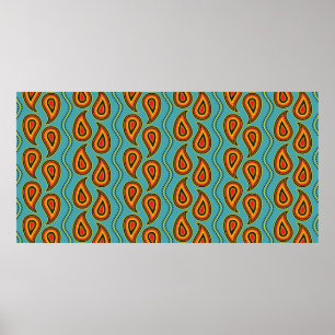 Poster Paisley motif, tissu ornemental texture indienne s