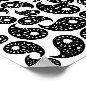 Poster Paisley noir et blanc. (Coin)