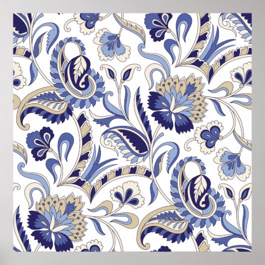 Poster Paisley patternpa indien traditionnel (Devant)