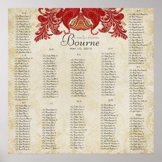 Poster Paisley Peacock- choisissez 35 x 35 pour 200 invit (Devant)