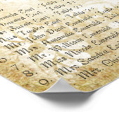 Poster Paisley Peacock Purple Gold Wedding Seating Chart (Coin)