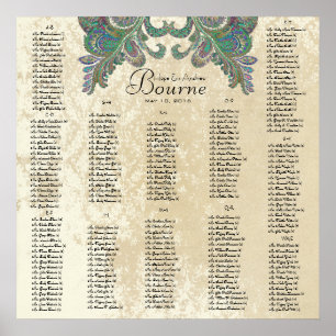 Poster Paisley Peacock - Utilisez 35 x 35 dimensions (200